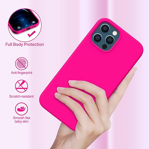 Miniatura 3 de Miracase Funda compatible con iPhone 12 Pro Max, forro de microfibra suave antiarañazos, funda de silicona líquida, goma de gel, a prueba de golpes,
