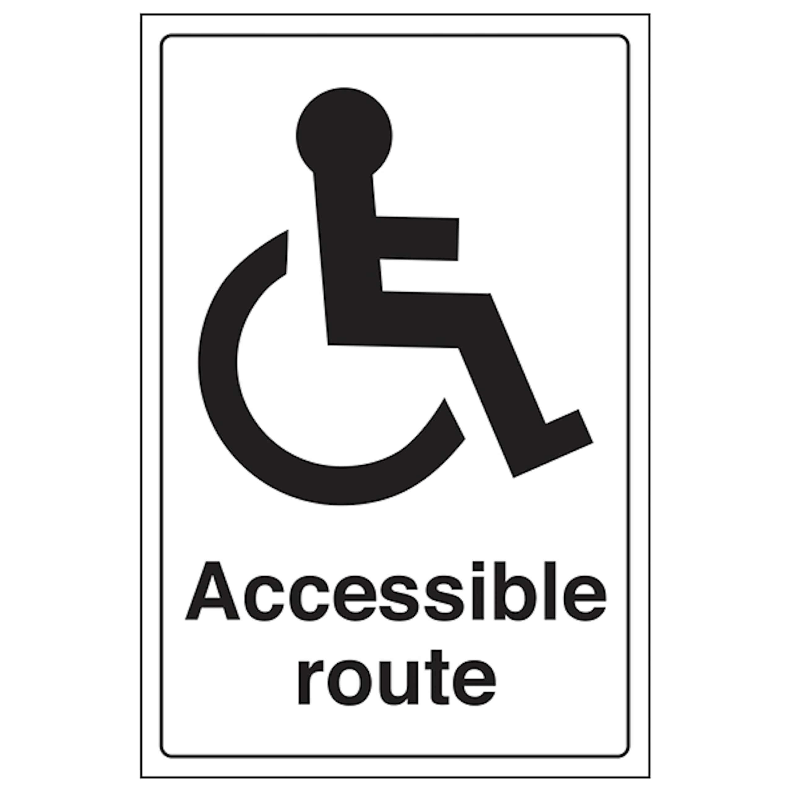V Safety Accessible Route 200 x 300mm - 2mm Rigid Plastic Safety Sign
