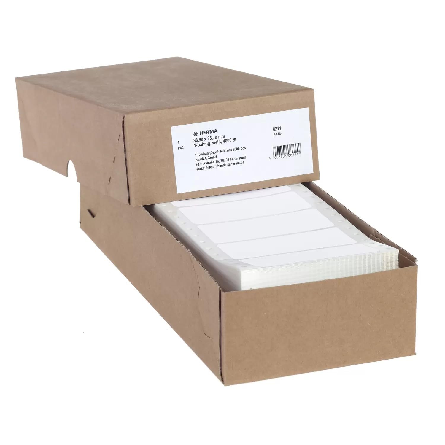 HERMA 8211 Computeretiketten endlos, 88,9 x 35,7 mm, weiß, 4000 Stück
