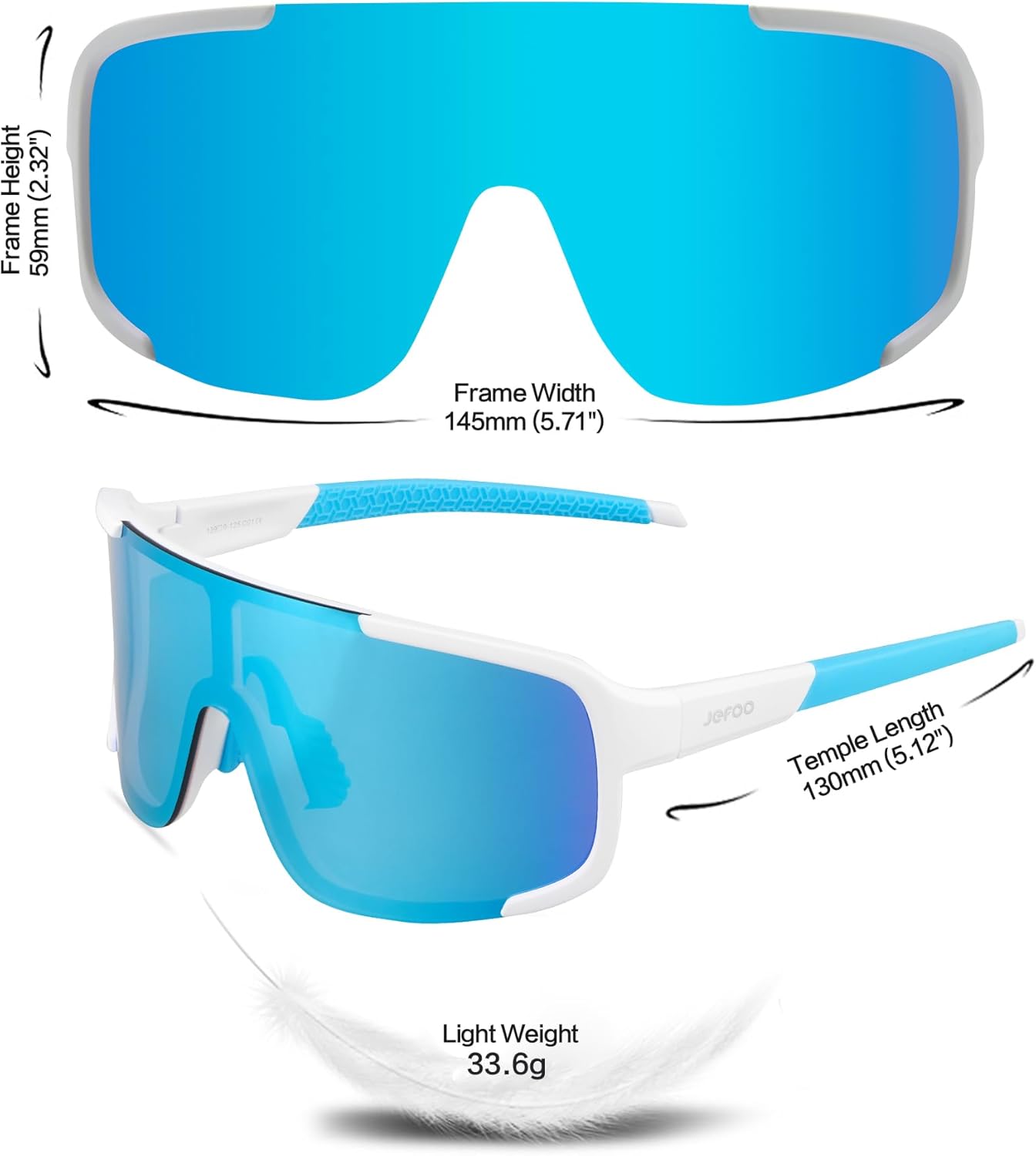 Jefoo Cycling Sunglasses for Women Men UV Protection Running Baseball MTB Biking Shades Sports Glasses - Image 5