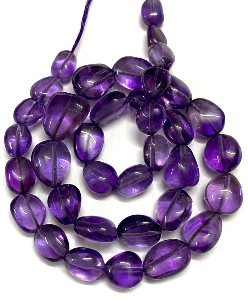Perles en améthyste naturelle pour bijoux | Longueur 40cm - 4