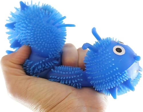 Miniatura 7 de Curious Minds Busy Bags Juego de 2 juguetes sensoriales grandes de oruga de color sólido de 8 pulgadas – Juguete táctil de 5 secciones – Bolas