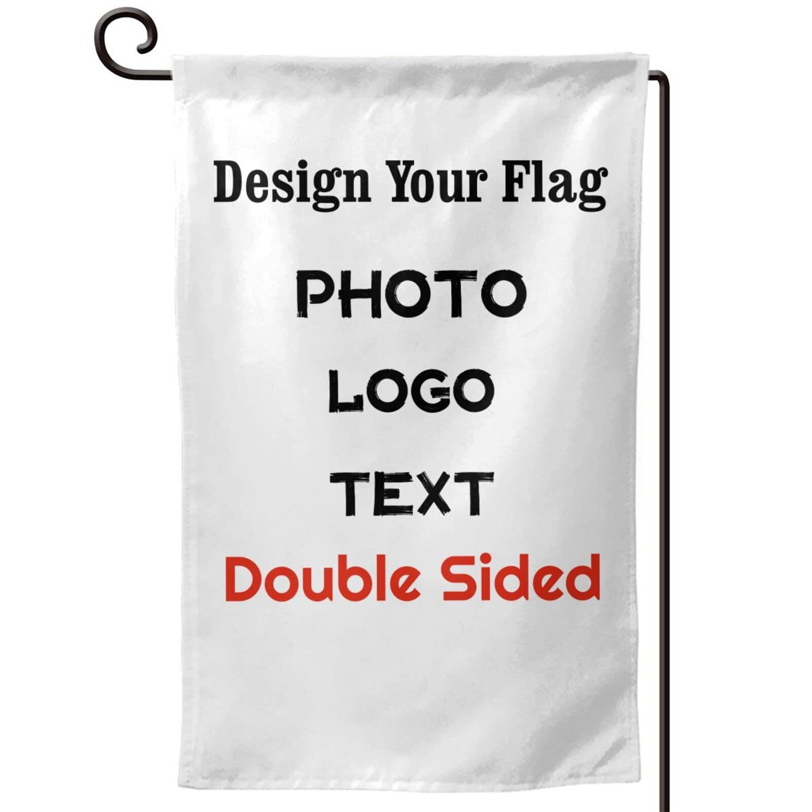 Personalised Flags Double Sided Customised Garden Yard House Square Flag for Indoor Outdoor, DIY Banner Sign with Your Own Design Photo Logo Text, Small/Mini Flag - 18"x 12.5"/32x48cm