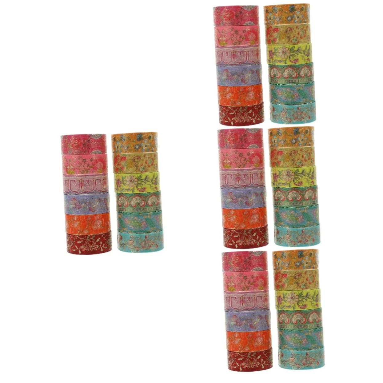 NUOBESTY 48 Rollos Cinta De Bolsillo y Papel Cinta Adhesiva Washi Decoración De Frutas Cinta Washi con Motivos Cintas para Envolver Flores Suministros para La Fiesta
