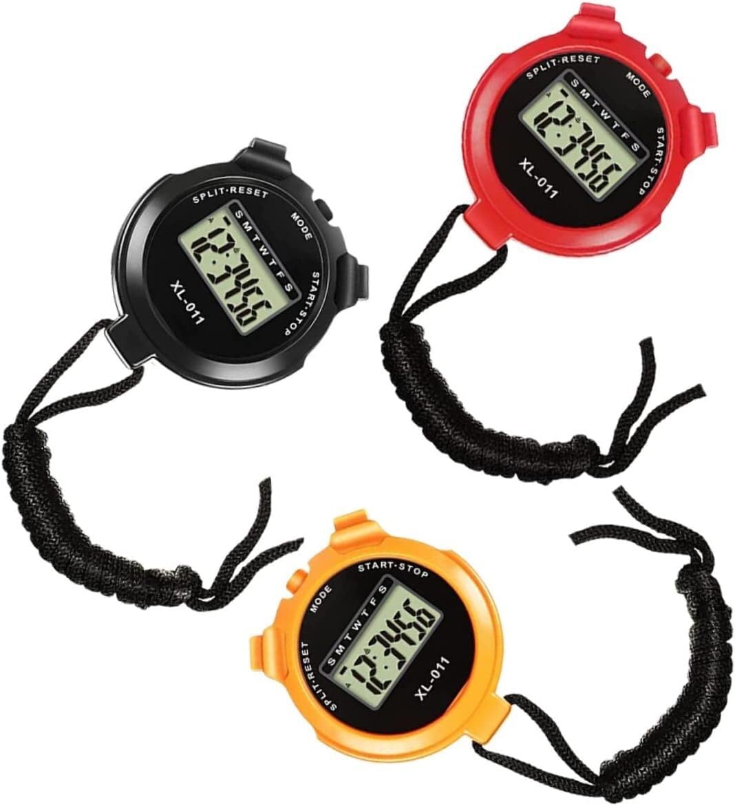 3 szt. Elektroniczny stoper sportowy dla dzieci zegar zewnętrzny zegar elektryczny ręczny stoper stopery dla sportu (Color : 3pcs)