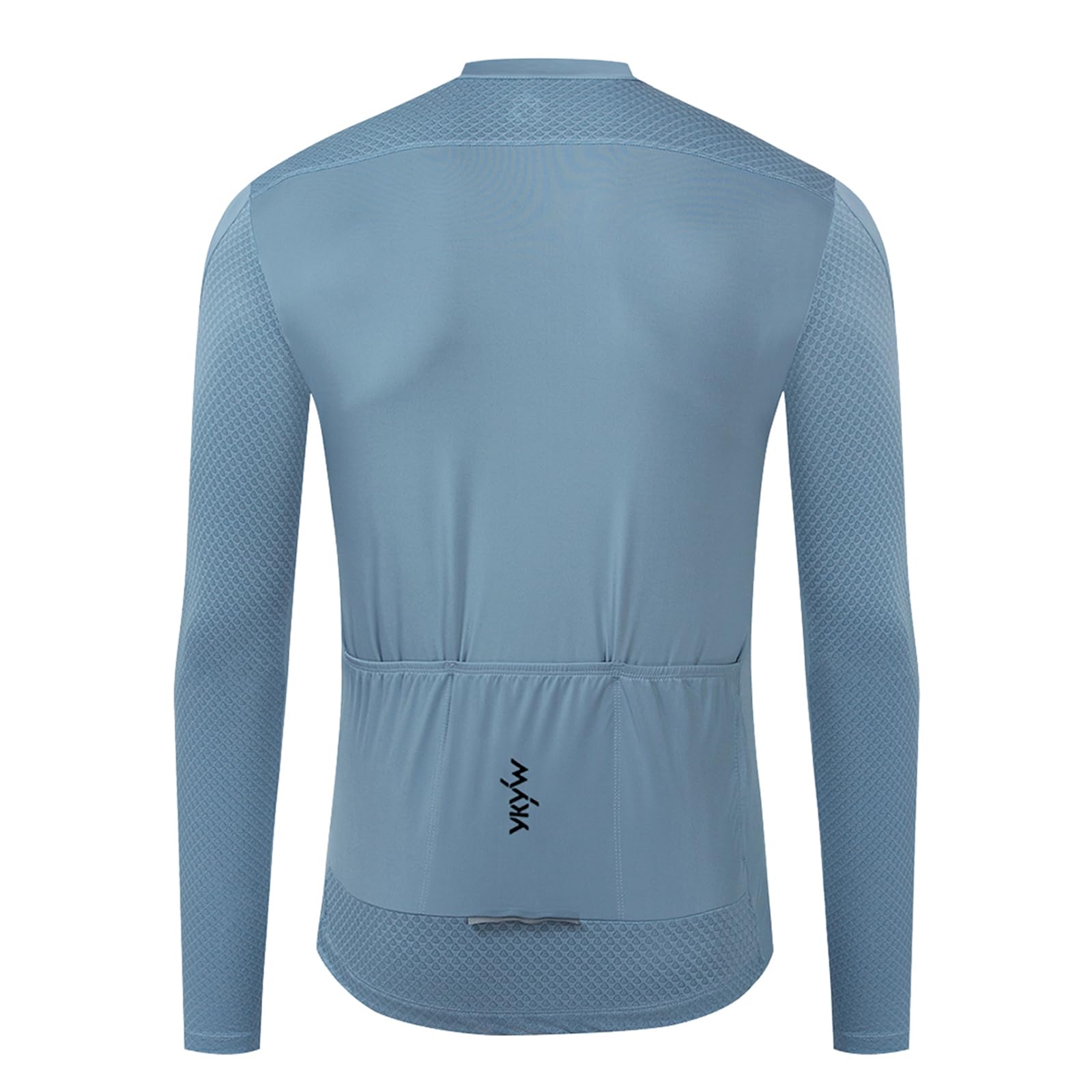 YKYWBIKE Fahrradtrikot für Herren, langärmelig, mit Taschen, Fahrrad-Shirts für Herren, atmungsaktiv, MTB-Biker-Shirts
