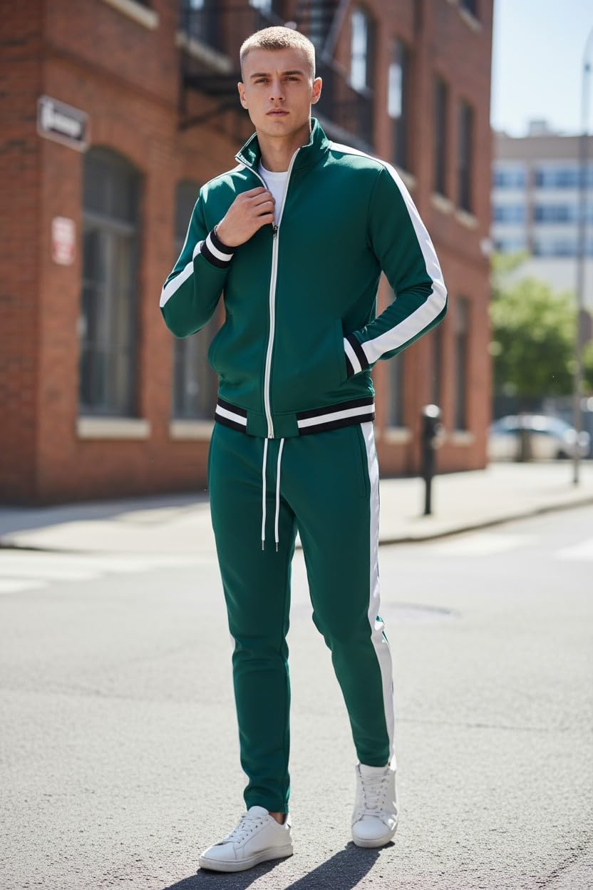 SCREENSHOT-TRACK JACKET Mens Urban Hip Hop Premium Track Jacket - Slim Fit Side Taping Sportswear Urbanwear Streetwear Top - Image 3