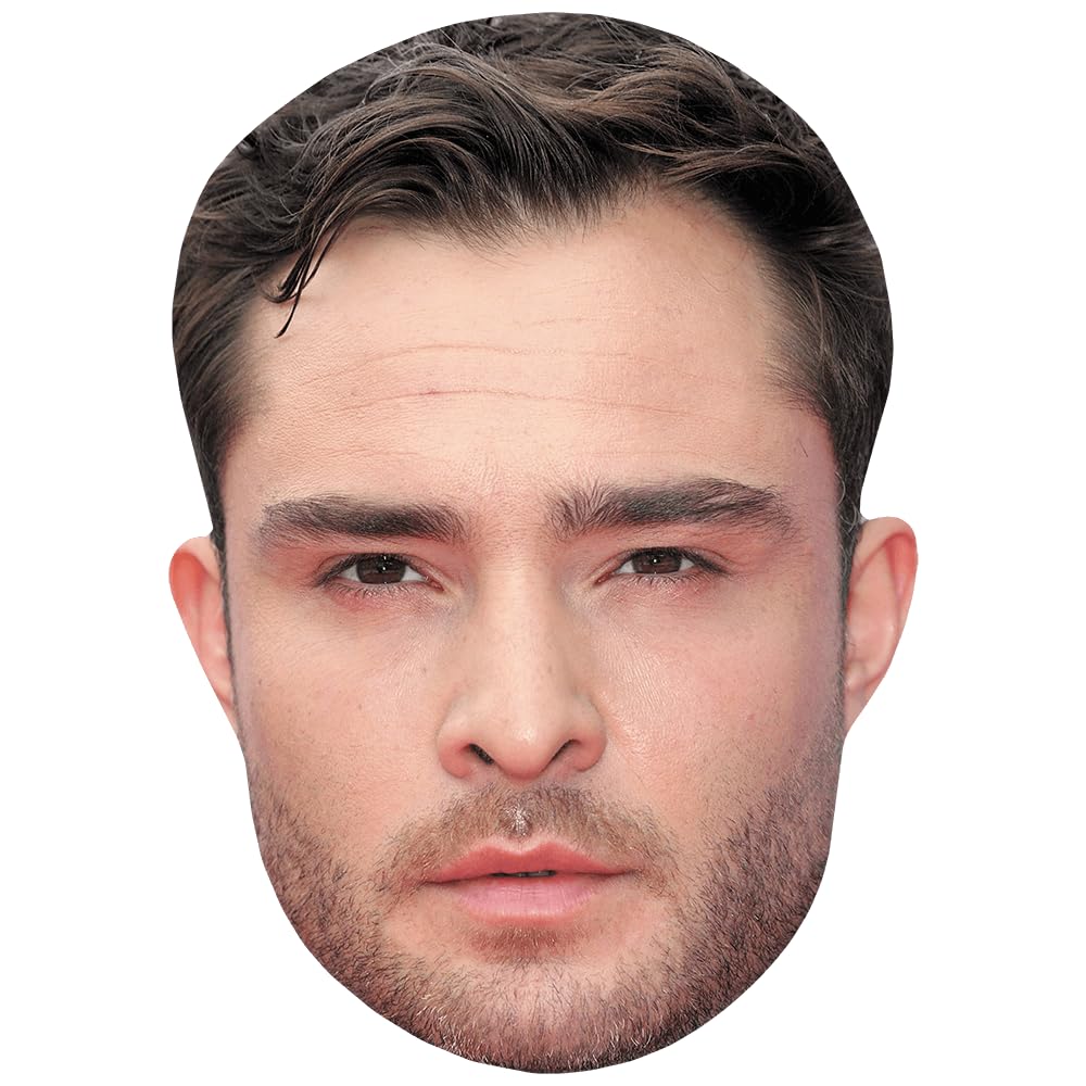 Celebrity Cutouts Lifelike Ed Westwick (Stubble) Celebrity Mask, Flat Card Face, Fancy Dress Mask