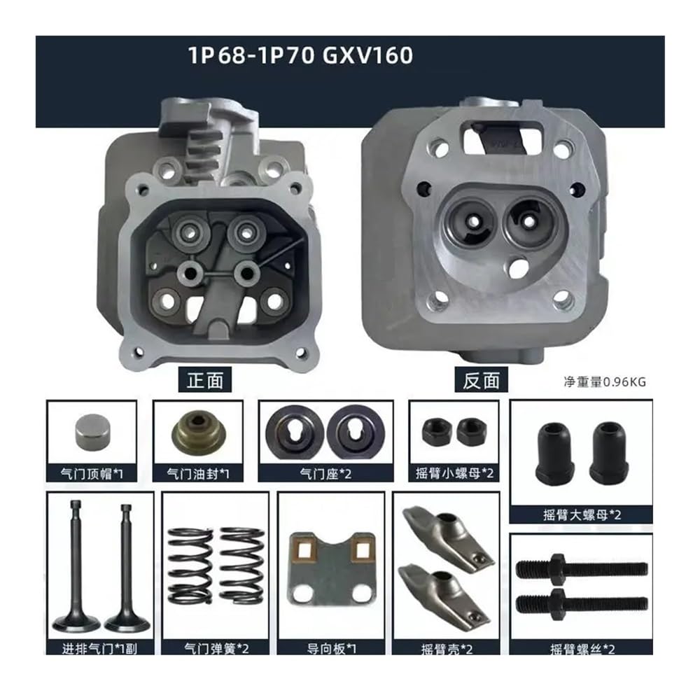 Ajuste for Motor HRJ216, Accesorios for cortacésped Manual 1P68 1P70 GXV160, Conjunto de Cabezal de Cilindro, Brazo basculante de válvula(Red)