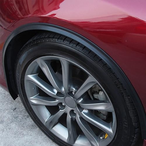 Miniatura 4 de MASO 2 protectores de goma universales para guardabarros laterales de automóvil, para ruedas, cejas, arco de goma, color negro, 4.9ft