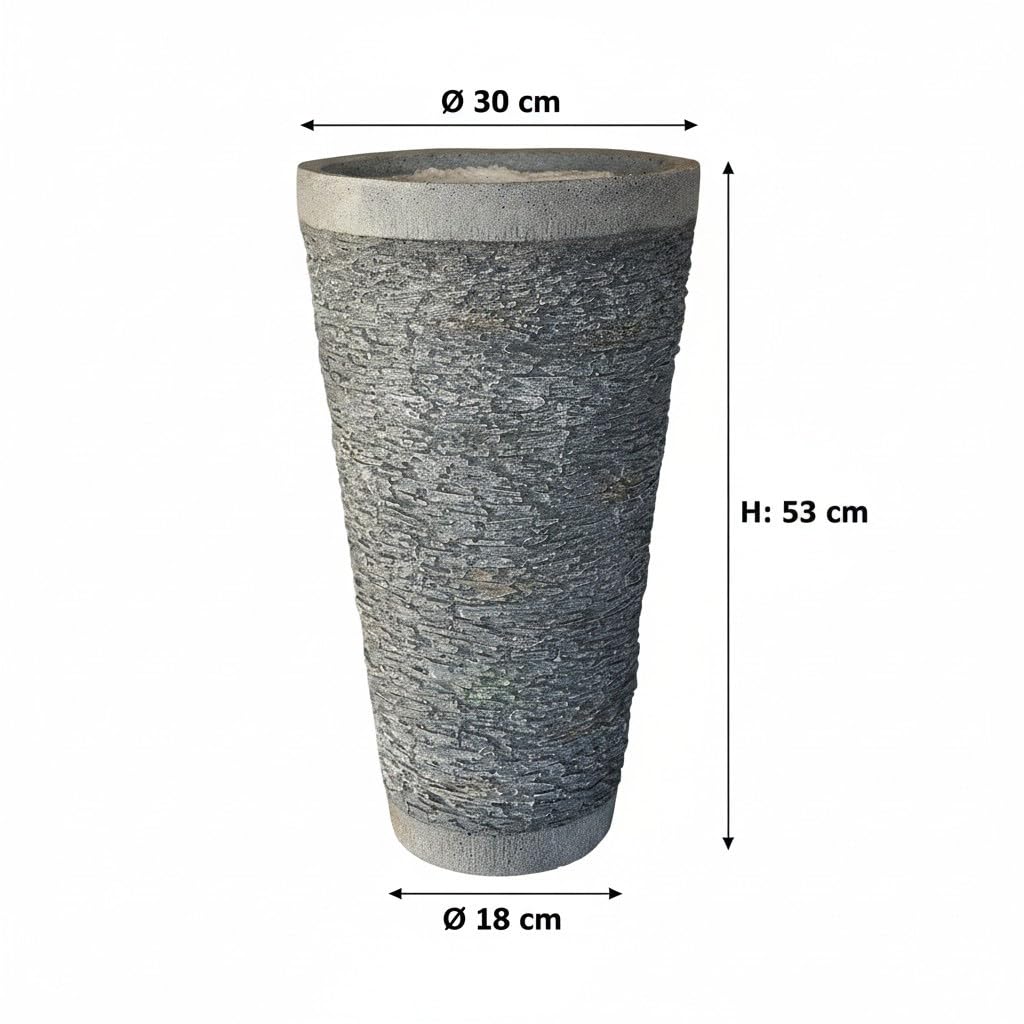 Arnusa Bac à fleurs, en pierre artificielle, aspect ardoise, résistant aux intempéries et aux UV, pour jardin, terrasse et balcon (BK-FP-02)