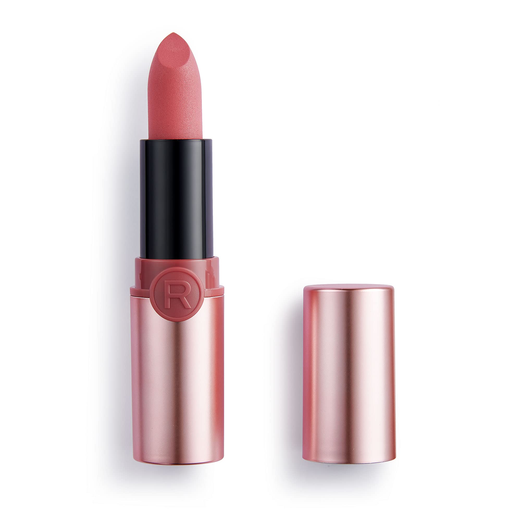 Revolution Beauty London Powder Matte Lipstick Rosy – dunkler Rosa, 3,5 g