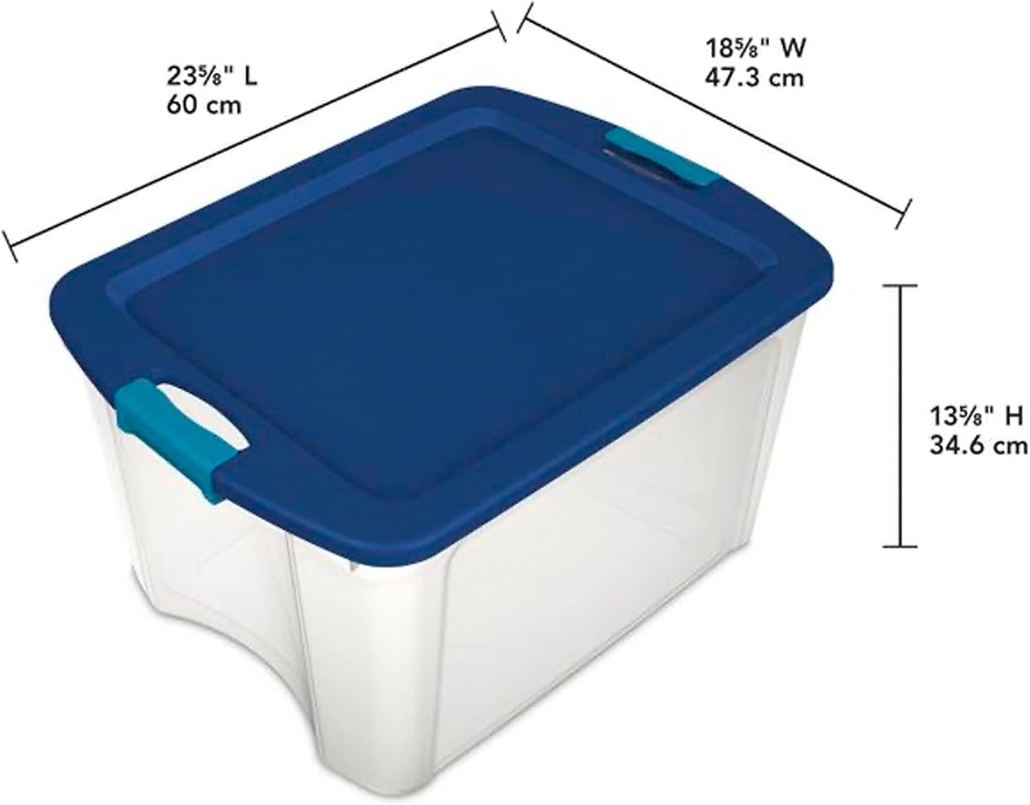 Sterilite Latch & Carry 18 Gallon Multipurpose Plastic Stacking Storage Container Tote with Secure Latch Snap Lid for Household Organization, 12 Pack