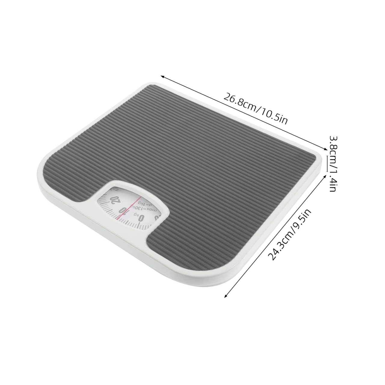 VALICLUD Báscula de baño Báscula portátil personal Escala de medición corporal Escala mecánica Escala de esfera para peso corporal Báscula de viaje Balanza de alta precisión Gel de sílice gris claro
