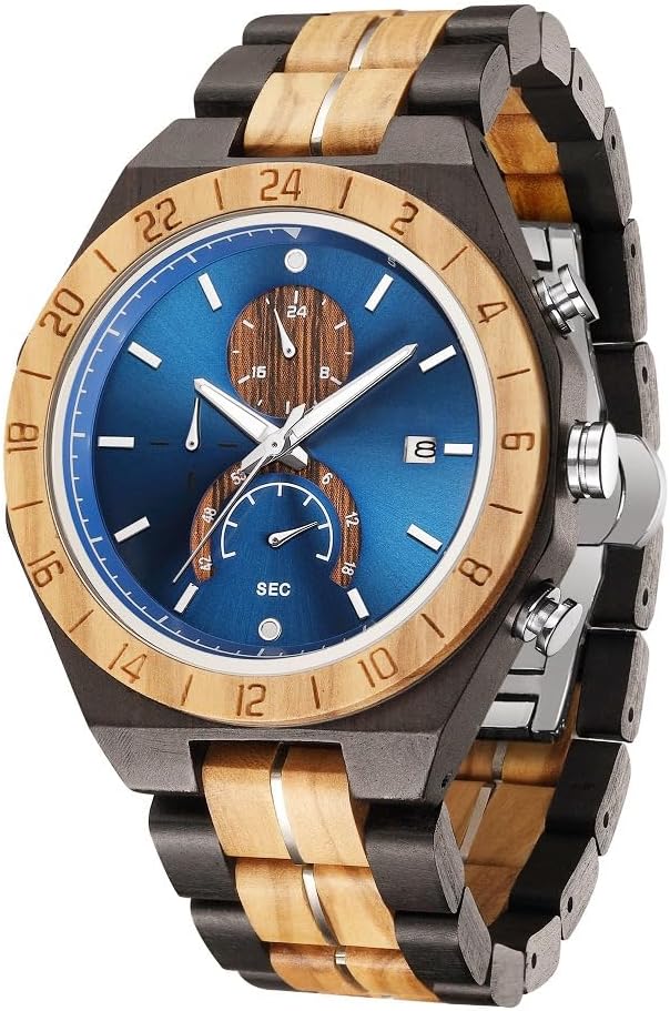 Stylish Multifunction Wooden Watch