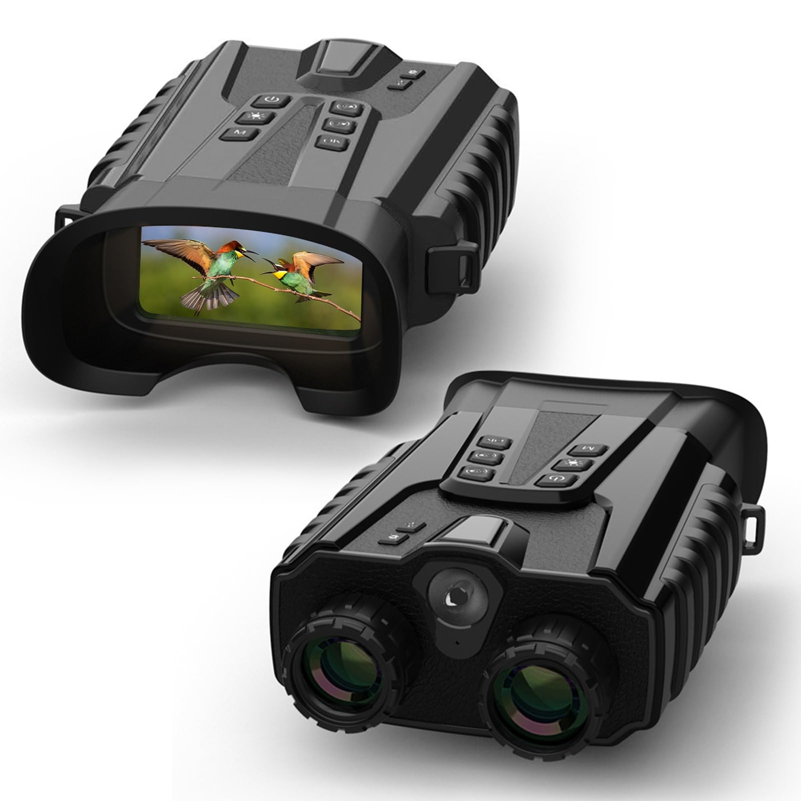 Jumelles de vision nocturne 500 m zoom optique 4x numérique 8x rechargeable 5200 mAh observation oiseaux camping chasse