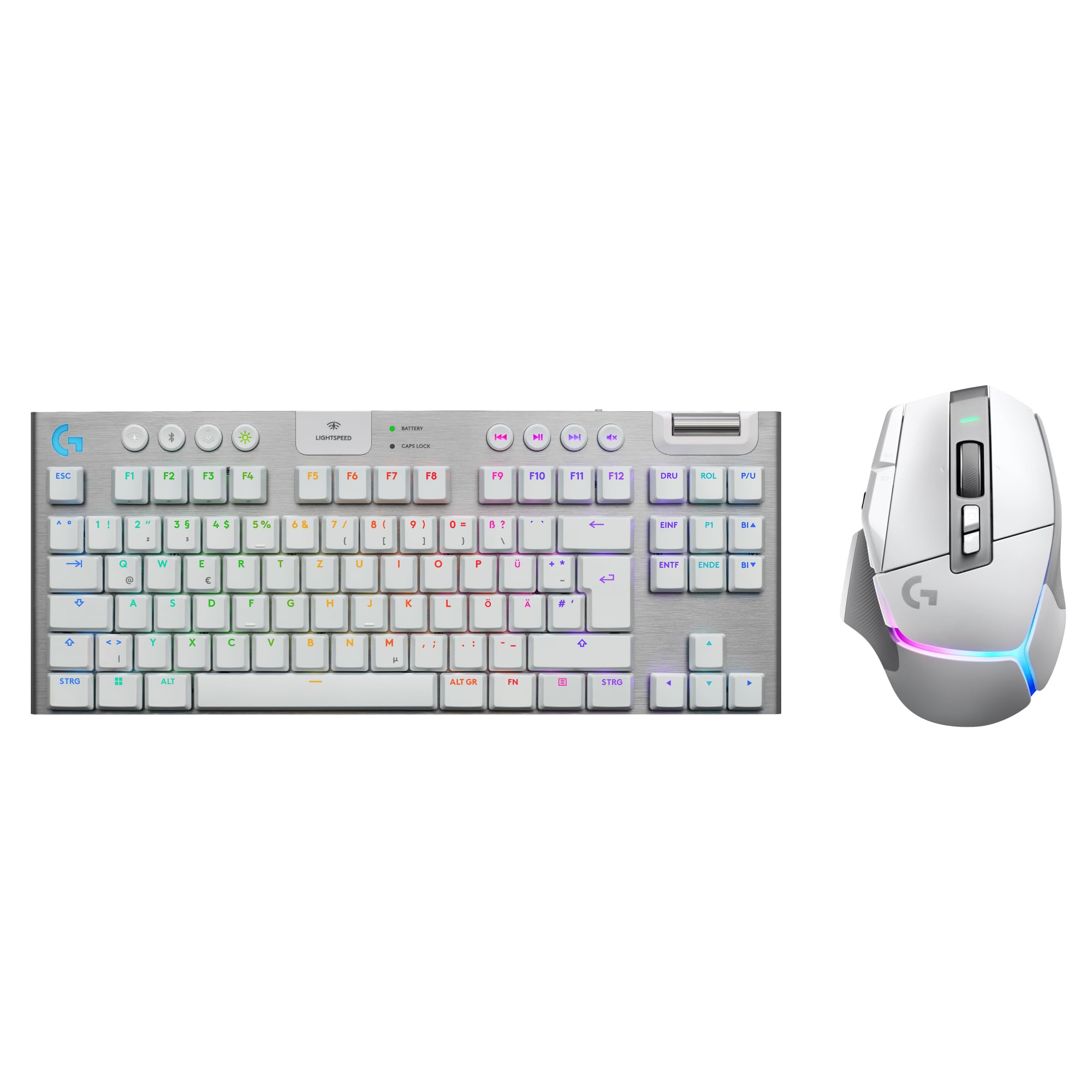 Logitech G G915 X LIGHTSPEED TKL - flache kabellose Gaming-Tastatur mit Double-Shot-PBT-Tastenkappen, taktilen GL-Switches,PC/Mac, DEU QWERTZ, Logitech G502 X PLUS LIGHTSPEED Wireless RGB Gaming Mouse