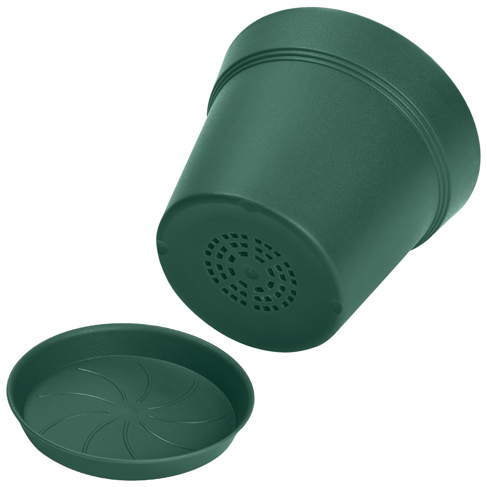 FORAGIFT 15cm Plant Pots, 16 Pack Plastic Herb Pot with Drainage Hole and Tray - Image 3