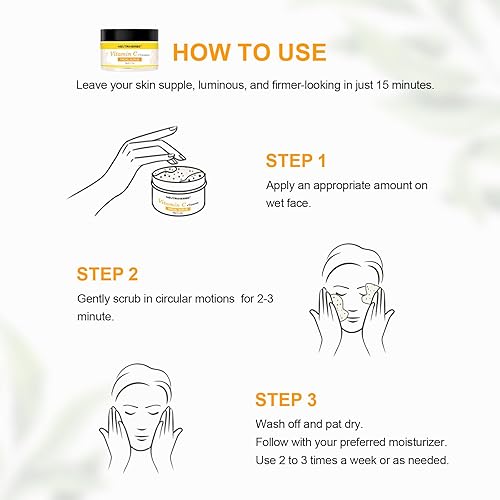 Miniatura 11 de NEUTRIHERBS Exfoliante facial de cúrcuma, crema exfoliante con vitamina C, suaviza, ilumina la piel, 1.76 onzas