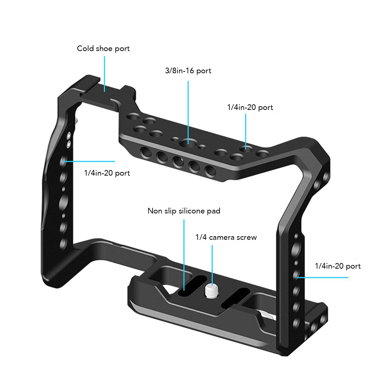 Generic Gabbia per Fotocamera per Produzione Video per A7M3 A7R3 Piastra a Sgancio Rapido Scivolo Scorrevole Rig per Fotocamera per Creatori di Contenuti In Lega di Alluminio