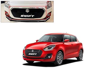 AutoMani Accessories - Premium Quality Car Chrome Front Grill Outer Garnish (Witout S Logo) for - Maruti Suzuki Swift 2018