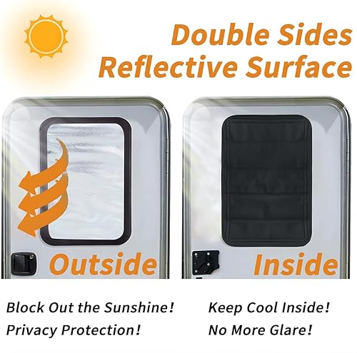 Miniatura 4 de AUCELI Cubierta para puerta de caravana, cubierta magnética para tragaluces de cámper, plegable, para parabrisas de caravana, cobertura de cortinas