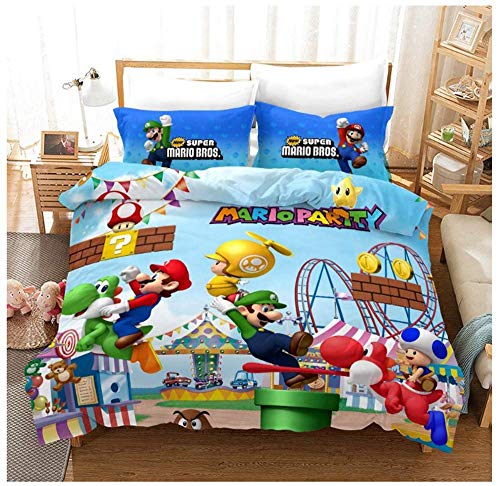 BLSM - Juego de ropa de cama Super Mario Bros para cama...