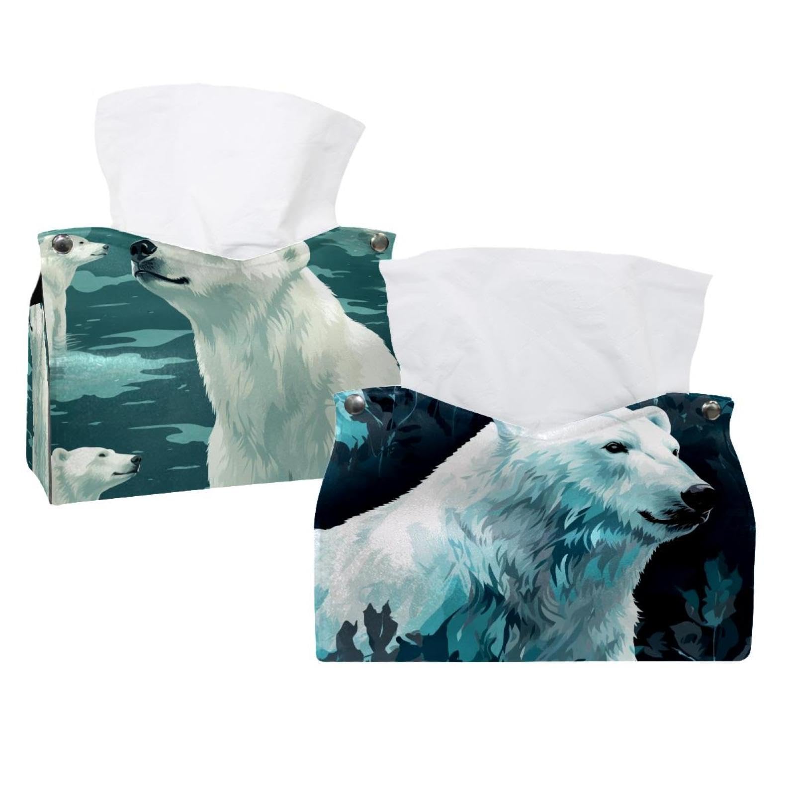 Boîtes à mouchoirs ours blanc au design épuré et finitions soignées