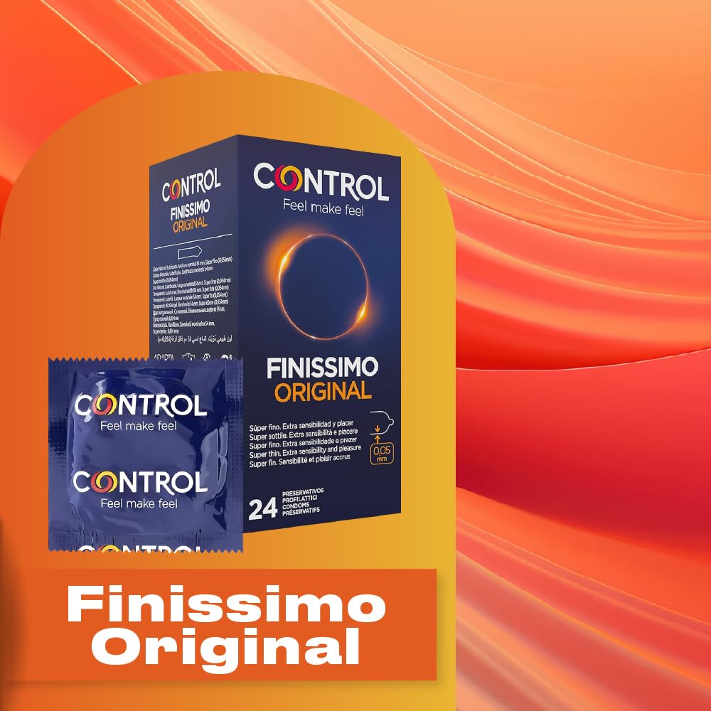 Control Preservativos Finissimo Original. Caja Pack Ahorro 24 Condones Súper Finos, Extra Sensibilidad, Lubricados, Sexo Seguro. Disfruta de un Ajuste Perfecto para una Relación Segura - 3
