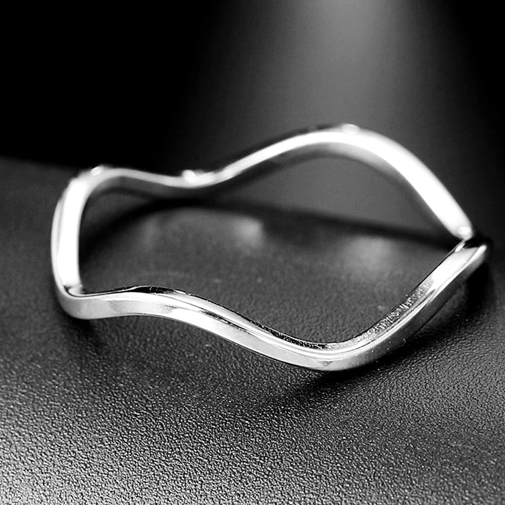 Jude Jewelers 2mm Stainless Steel Waved Shape Stackable Anniversary Wedding Band Promise Ring - Image 5