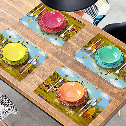 Set de table animaux de la ferme résistant chaleur table à manger antidérapant - 8