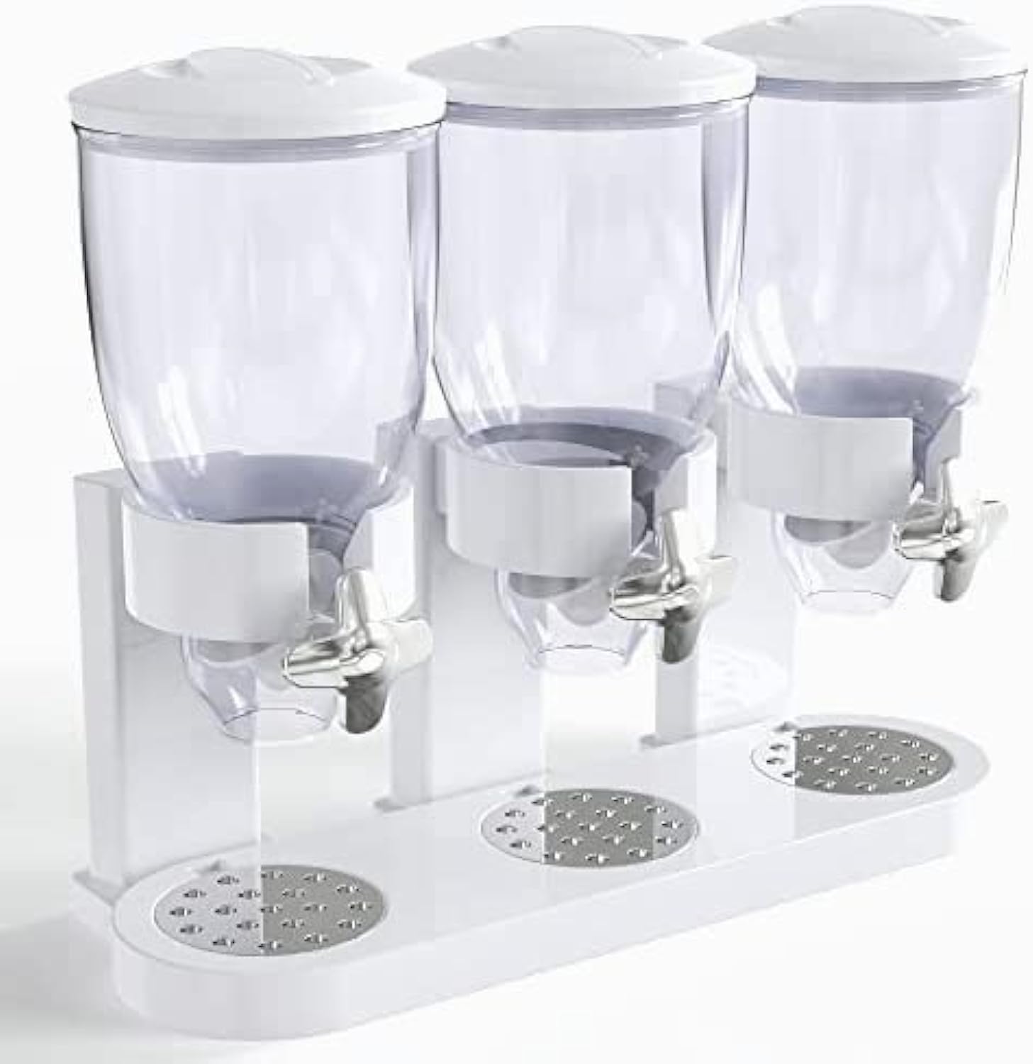 MIXDETriple Food Dispenser - Easy To Use Dry Food Dispenser Perfect As A Candy, Nuts, Granola, Cereal Dispenser & More - Dispensing 1 Ounce Per Twist And Preserving Freshness For Fun, Easy Serving.