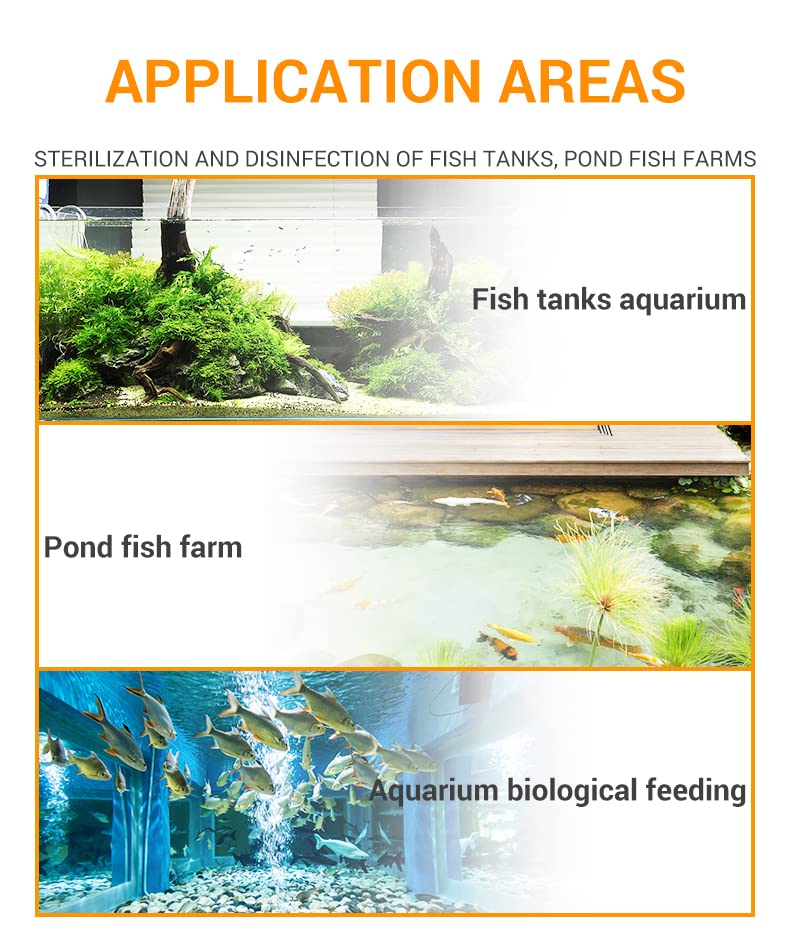 Image of VAYINATO Aquarium Fish Tank Submersible UV Light with Timer for Crystal Clear Water in Aquarium, Koi Pond & Swimming Pool | Helps to Removes Green Algea and Provide Clear Water (11) by Petzlifeworld