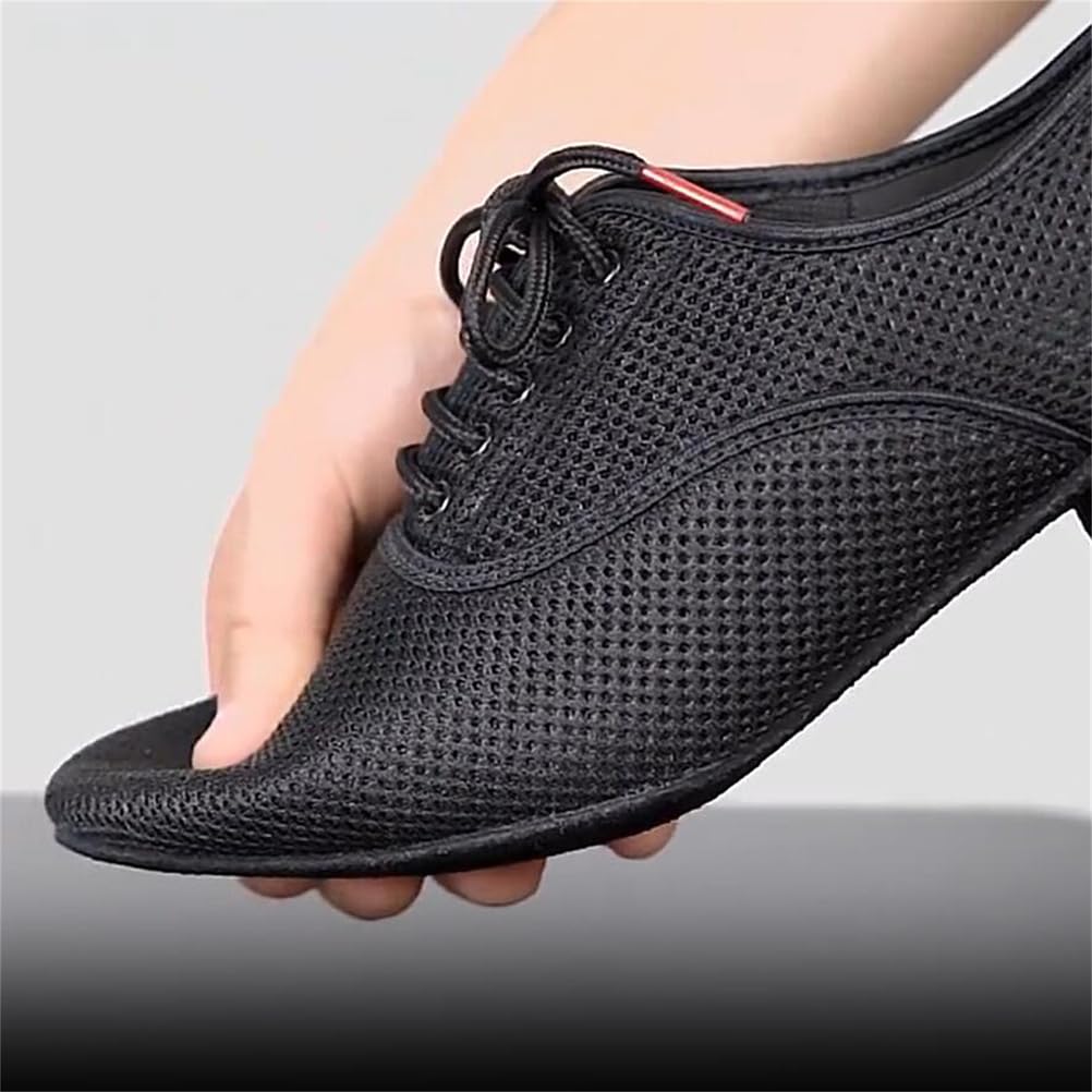 Zapatos de Baile de Malla Hombre Suela Cuero Cordones Salsa Latinas