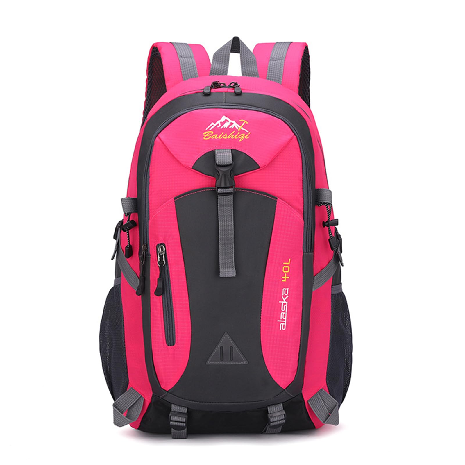Zaino da Trekking Zaino Impermeabile 40L Zaini con Foro per Auricolare Hiking Backpack per Donna Uomo Campeggio Arrampicata Viaggio Sport Rosso Rosa