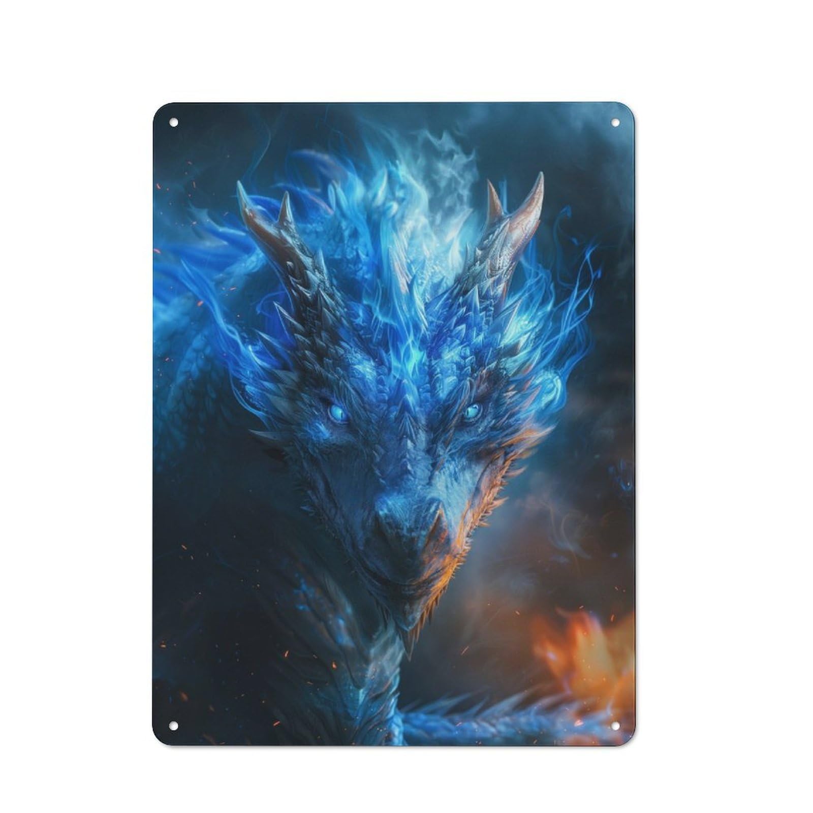 Junmoney Elder Dragon Blue Eyes Retro Tin Sign 40X30cm Featuring For Bar Or Restaurant, For Metal Sign Collectors, For Garage And Workshop Walls