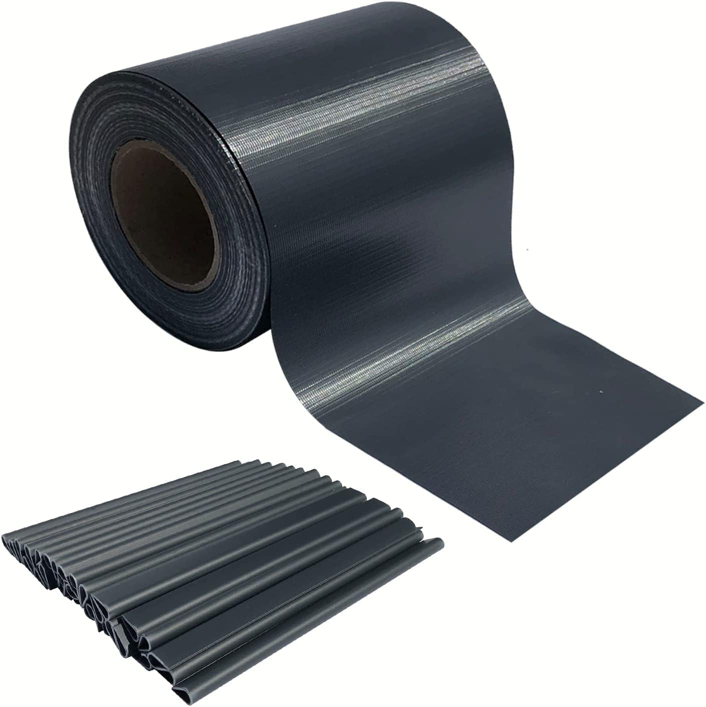 PVC Sichtschutzstreifen Für Doppelstabmattenzaun – 65 M X 19 Cm, Grau, UV-beständig, Wasserdicht