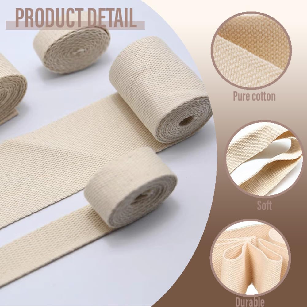 Cinta de algodón de 4 cm x 40 m, cinta de costura, cinta de algodón, cinta de punto, borde, cinta de costuras, cinta decorativa, cinta para proyectos de bricolaje, mochilas