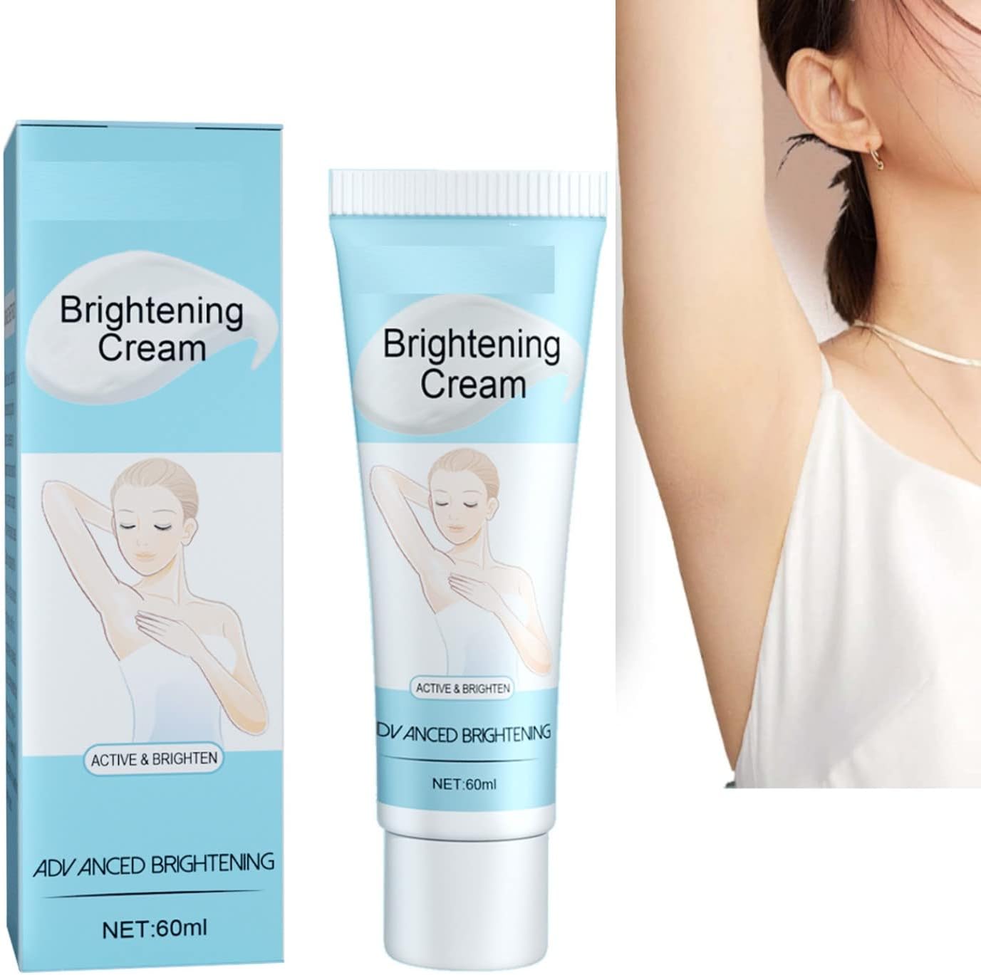 Underarm Armpit Whitening Cream,Skin Whitening Cream for Knees,Whitening Cream,Skin Lightening Cream,for Dark Skin and Private Parts, Fade Melanin on Body Armpit Knees Elbows 60ml