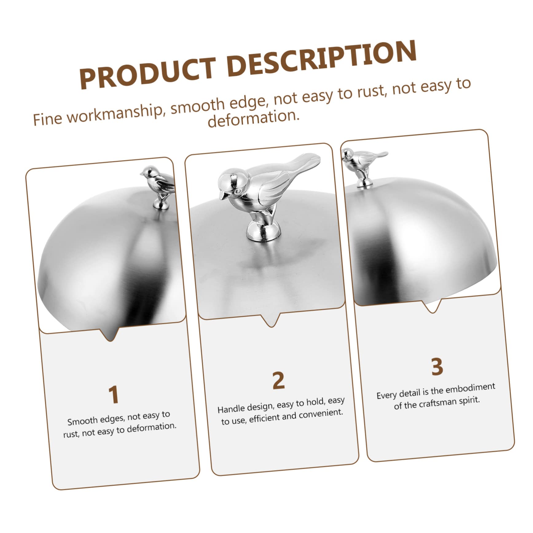 GRIRIW Stainless Steel Food Cover Oil Kitchen Steak Cover for Home Restaurant Events Protective Shield with Creative Design for Easy Handling and Use