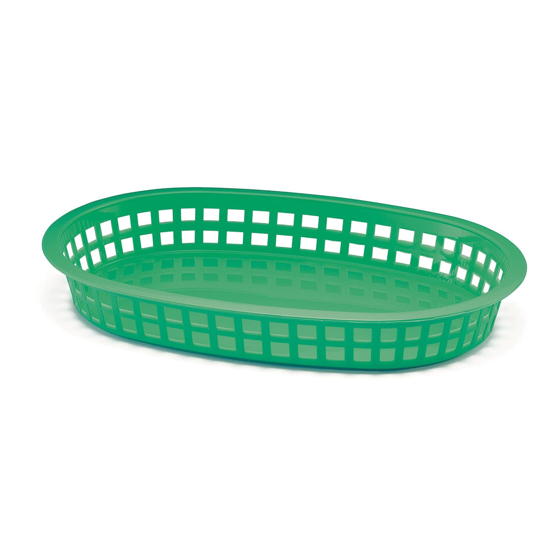 10-1/2" Green Chicago Platter Basket - Dozen by Tablecraft – Large, Green, Pack of 12, Model 1076G