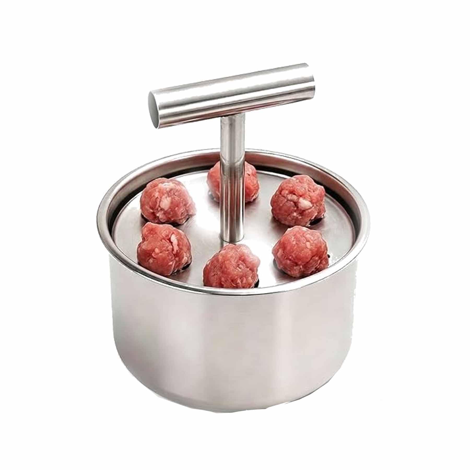 Molde para Albóndigas de Acero Inoxidable, Formador Manual para Carne，6 Grids