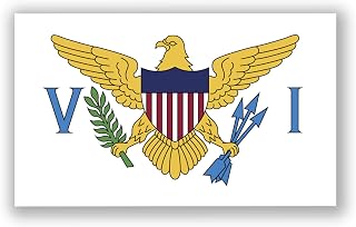 2-Pack Virgin Islands United States Flag Decal Sticker | 5-Inches by 3-Inches | Premium Quality Vinyl | PD569