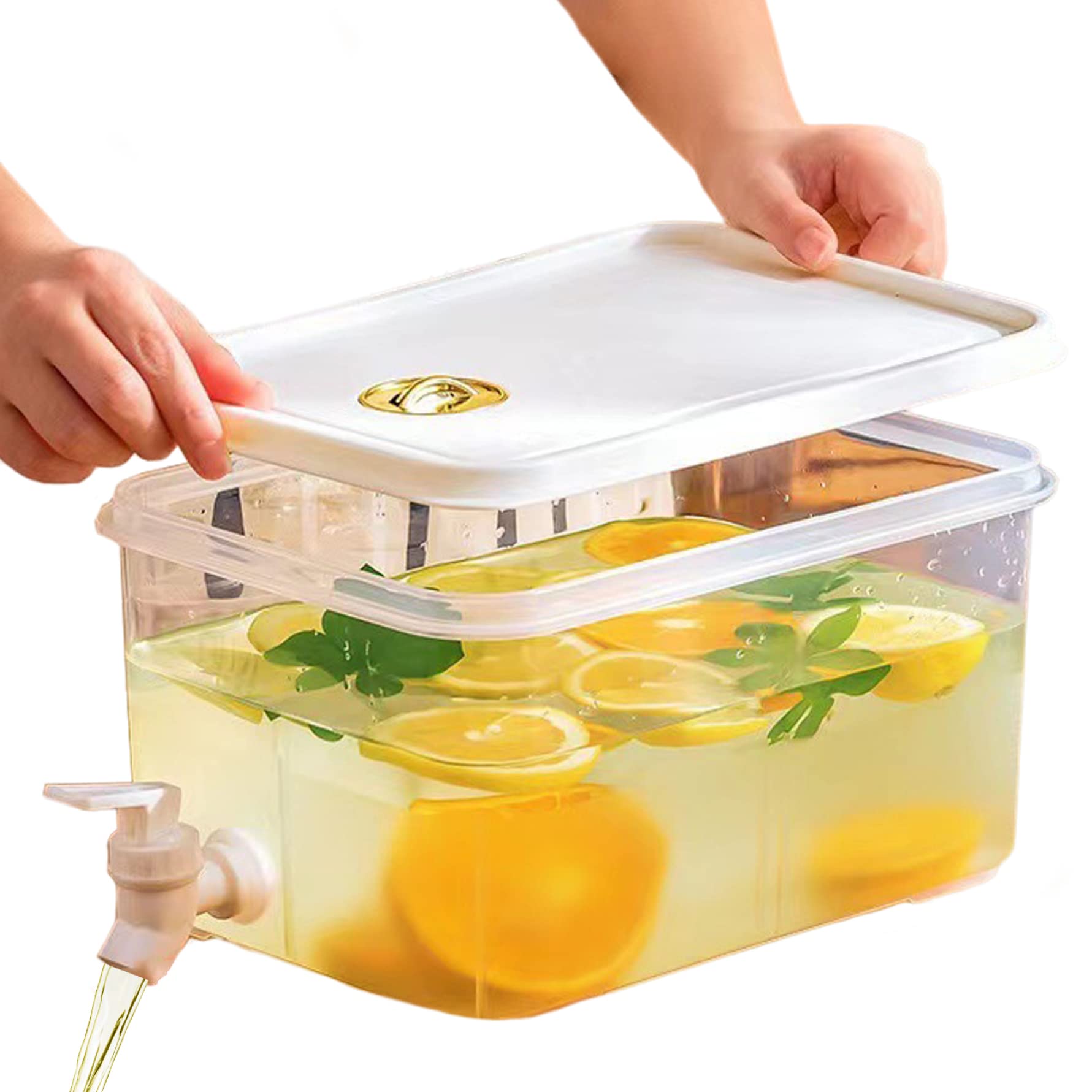Hintyne Drink Dispenser with Tap 5l Fridge Jug Dispenser with Tap Drink with Lid Summer Cold Container Fridge Jug Drinks Chiller for Fruit Juice