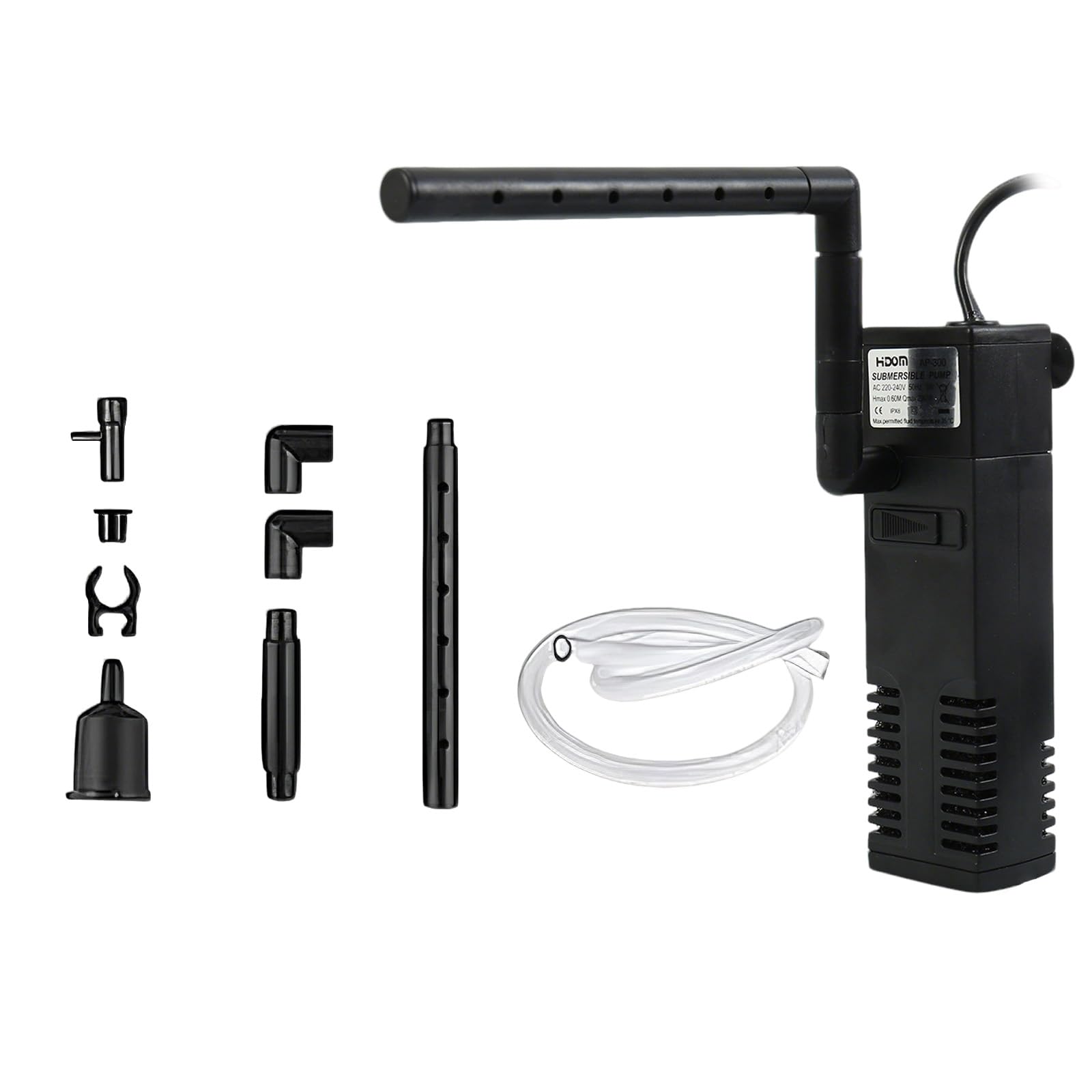 Filtre Intérieur Aquarium, Pompe Aquarium, Débit d'eau 200L/H, Convient pour Aquarium à Poissons 40L, Peut être Utilisé pour Le Pompage De l'eau, PulvéRisation D'oxygène, Filtration