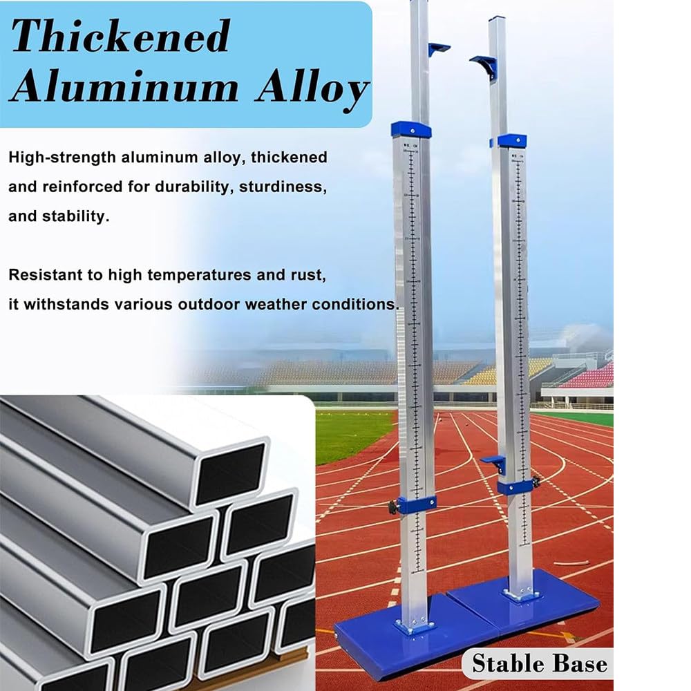 Przenośne aluminiowe stojaki treningowe skoku wzwyż o wysokości od 1 do 7,5 stopy,przenośny standard skoku wzwyż w zawodach lekkoatletycznych,miarka skoku wzwyż początkujących lekkoatletów Red