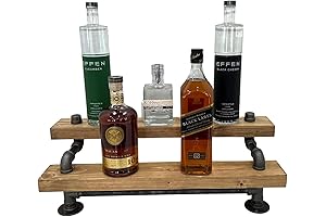 Freestanding Liquor Shelf | 2 Tier Industrial Bar Display