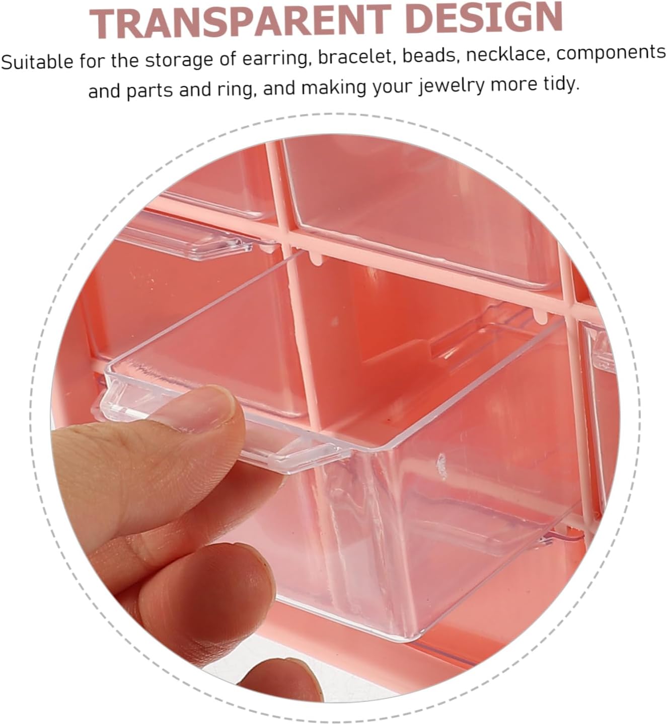 Uonlytech 4pcs Multi-purpose Organizer Storage Box Practical Bead and Jewelry Container Compact Design for Desktop Use Versatile for Crafts Office Supplies and Cosmetics