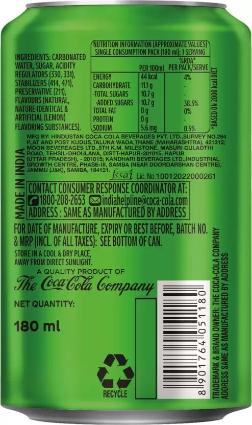 Limca lime180 ml Can - Image 2 thumbnail