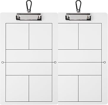 Double-Sided Dry Erase Pickleball Coaching Clipboard, Set of 2